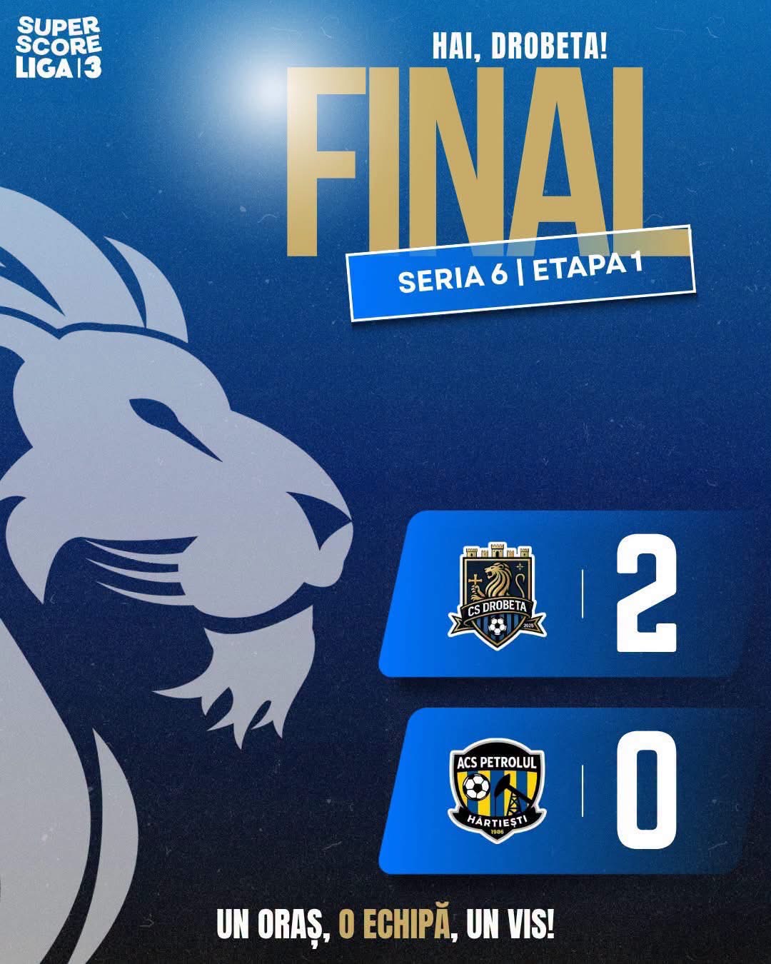 CS Drobeta începe Liga 3 cu o victorie! 2-0 cu Petrolul Hârtiesti