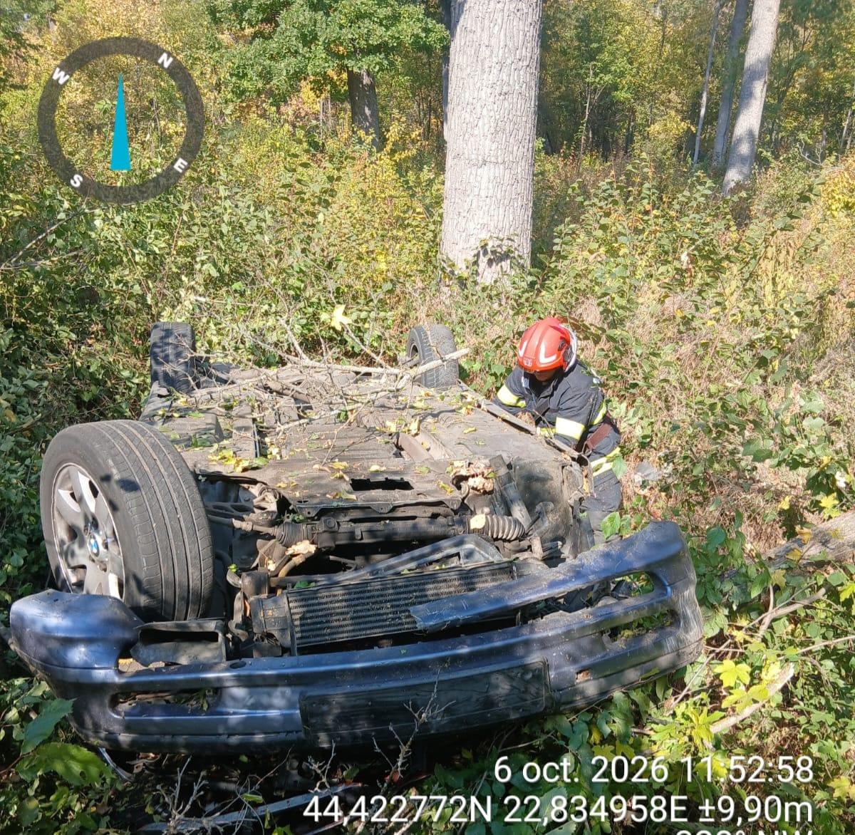 Accident rutier în localitatea Hotărani: patru persoane au ajuns la spital