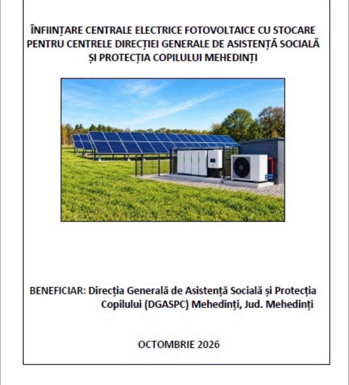 Investiție de aproape 8 milioane de lei pentru energie verde la centrele sociale din Mehedinți. DGASPC a depus cererea de finanțare